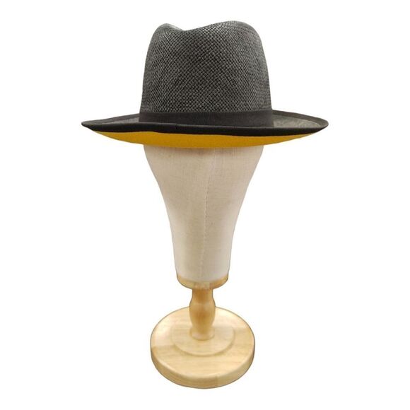MEN'S BRUNO CAPELO EMPIRE COLLECTION STRAW 2 1/2" BRIM FEDORA HAT. EM 500. - Picture 3 of 8